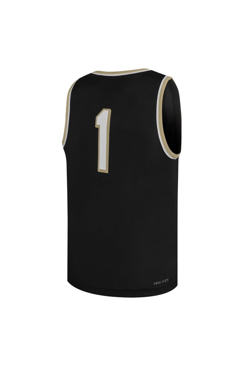 Youth Nike #1 Black Wake Forest Demon Deacons Replica Basketball Jersey, Alternate, color, Black