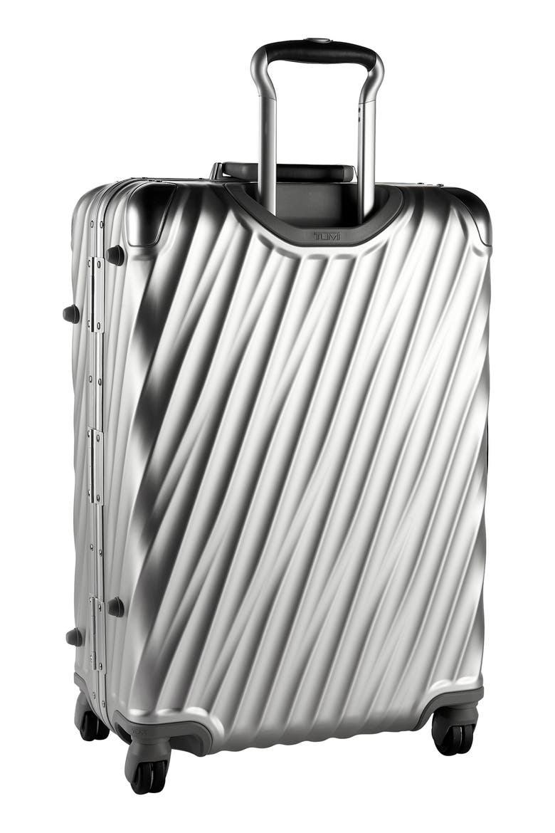 19 Degree Aluminum Medium Checked Luggage, Alternate, color, SILVER