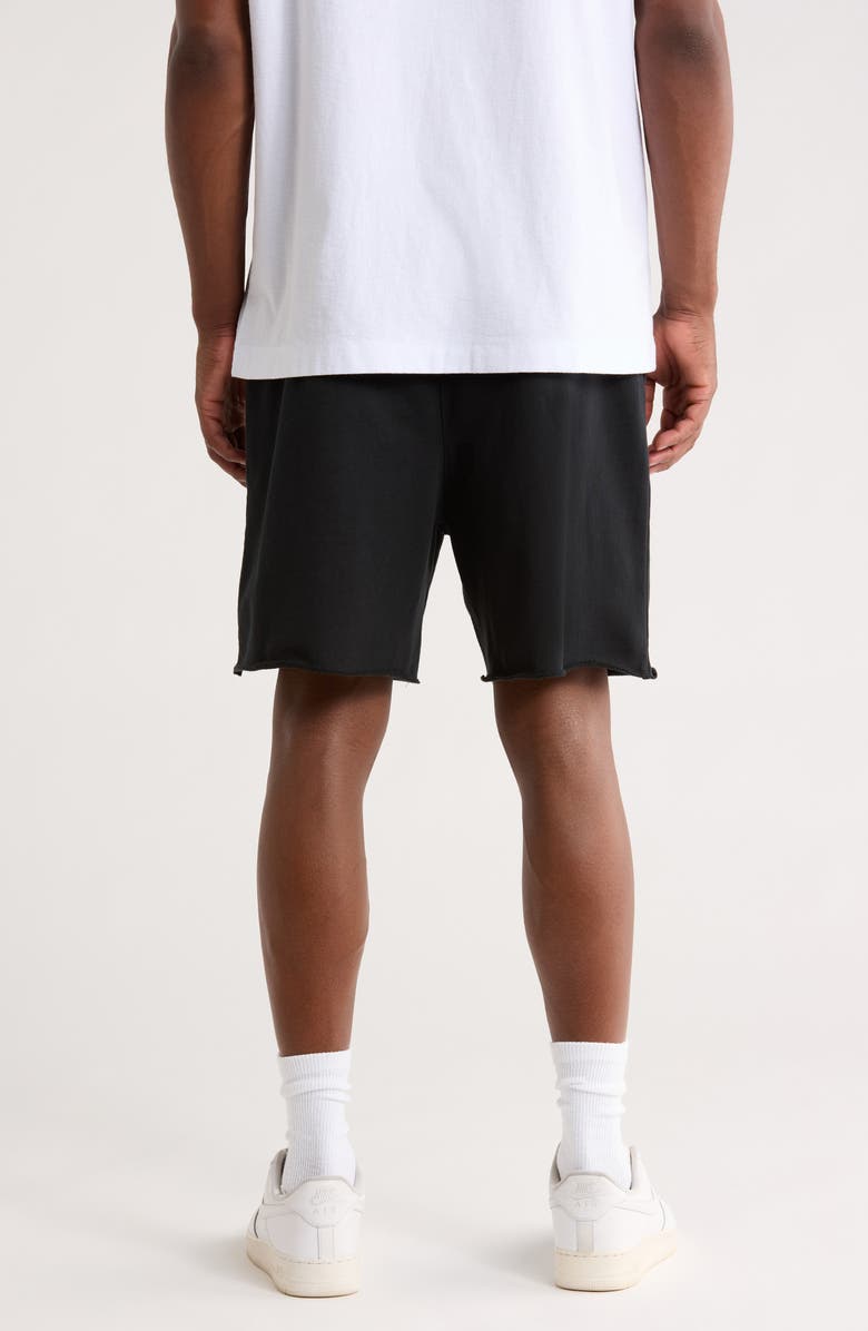 PURPLE BRAND Beaded Logo French Terry Shorts, Alternate, color, Black