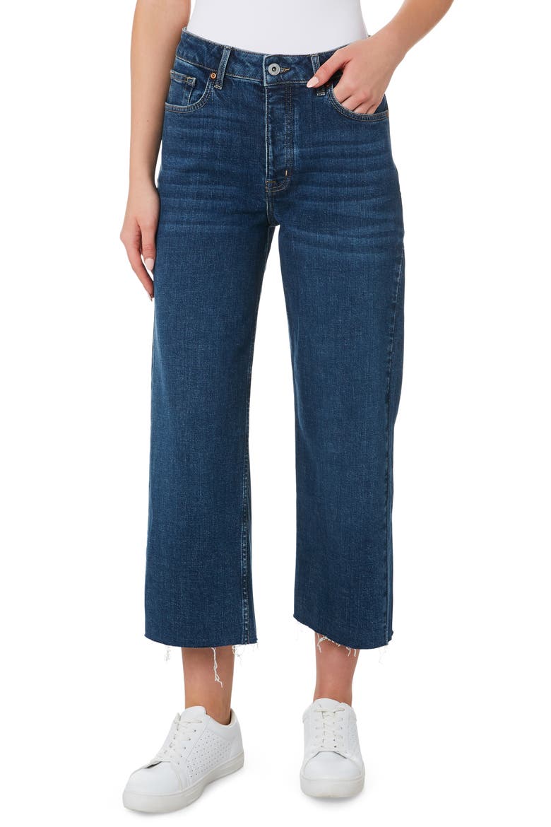 Sienna Organic Stretch Cotton Wide Leg Crop Jeans, Main, color, NIGHT