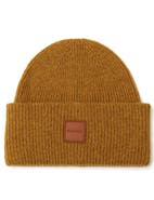 COACH Leather Patch Rib Beanie