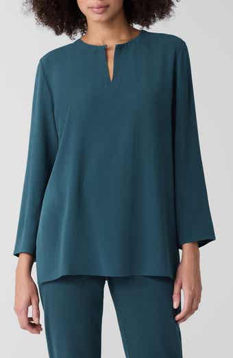 Eileen Fisher Bracelet Sleeve Silk Tunic