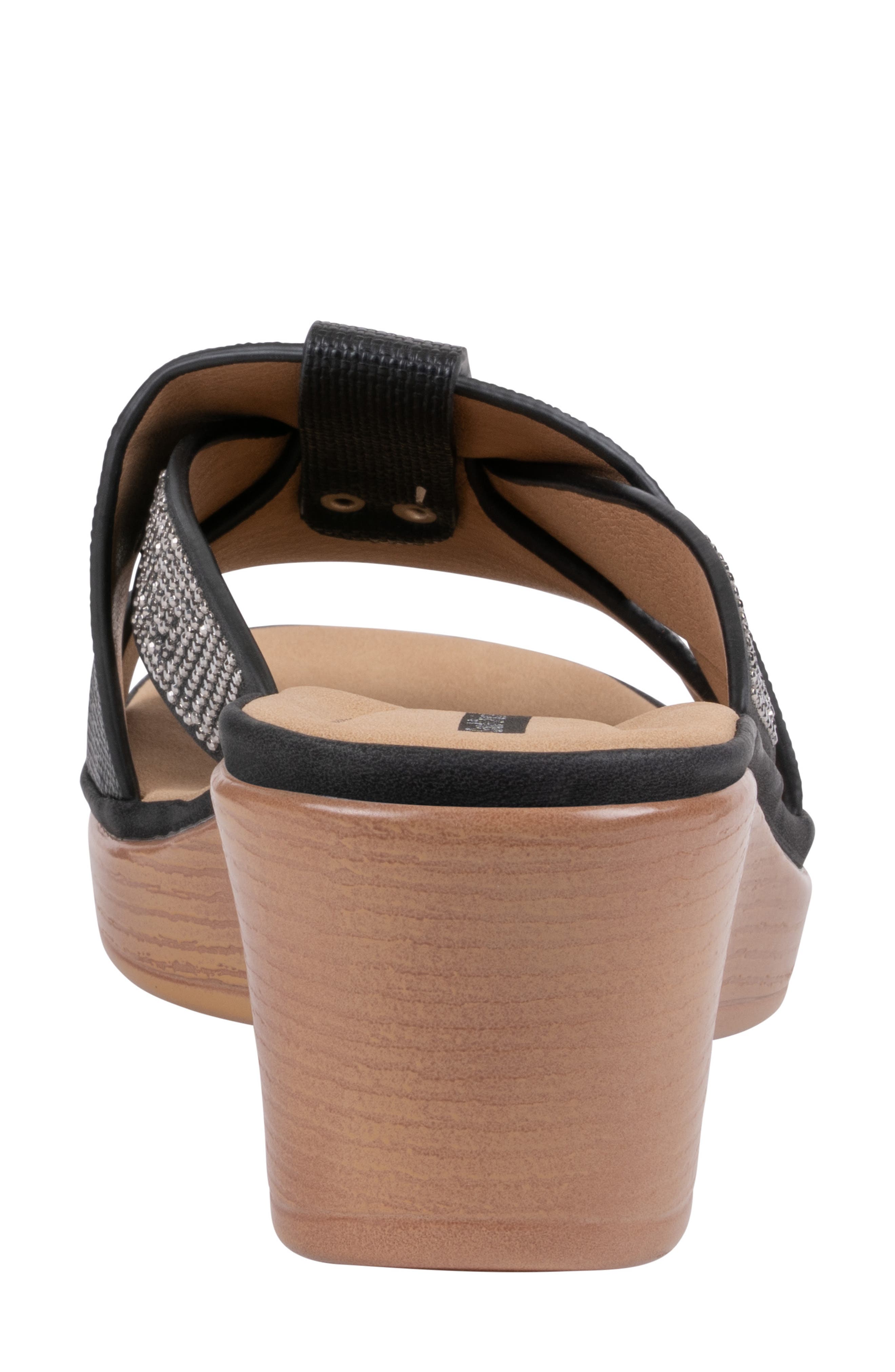 GOOD CHOICE NEW YORK Selva Platform Wedge Slide Sandal, Alternate, color, Black