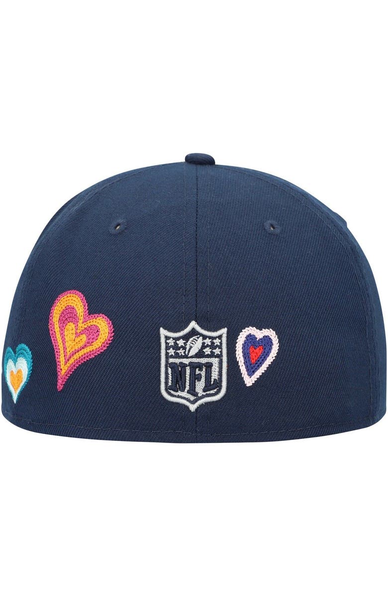 New Era Men's New Era Navy Dallas Cowboys Chain Stitch Heart 59FIFTY Fitted Hat, Alternate, color, Navy