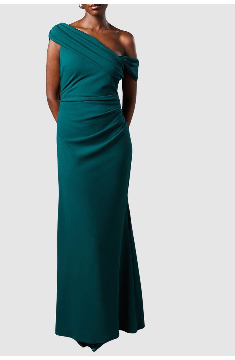 Coast Asymmetrical Neck Maxi Dress, Alternate, color, Emerald