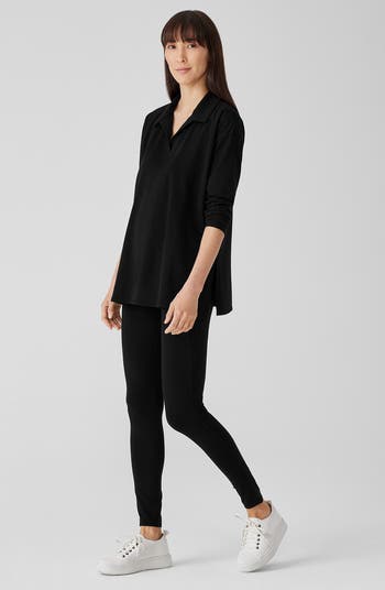 Eileen Fisher Organic Cotton Johnny Collar Tunic Top Eileen Fisher Organic Cotton Johnny Collar Tunic Top