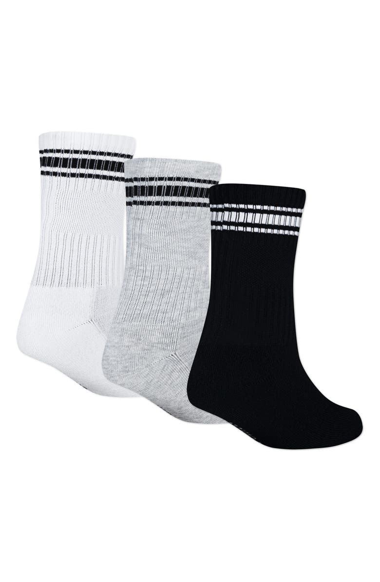abercrombie kids Kids' Assorted 3-Pack Crew Socks, Alternate, color, Bright White