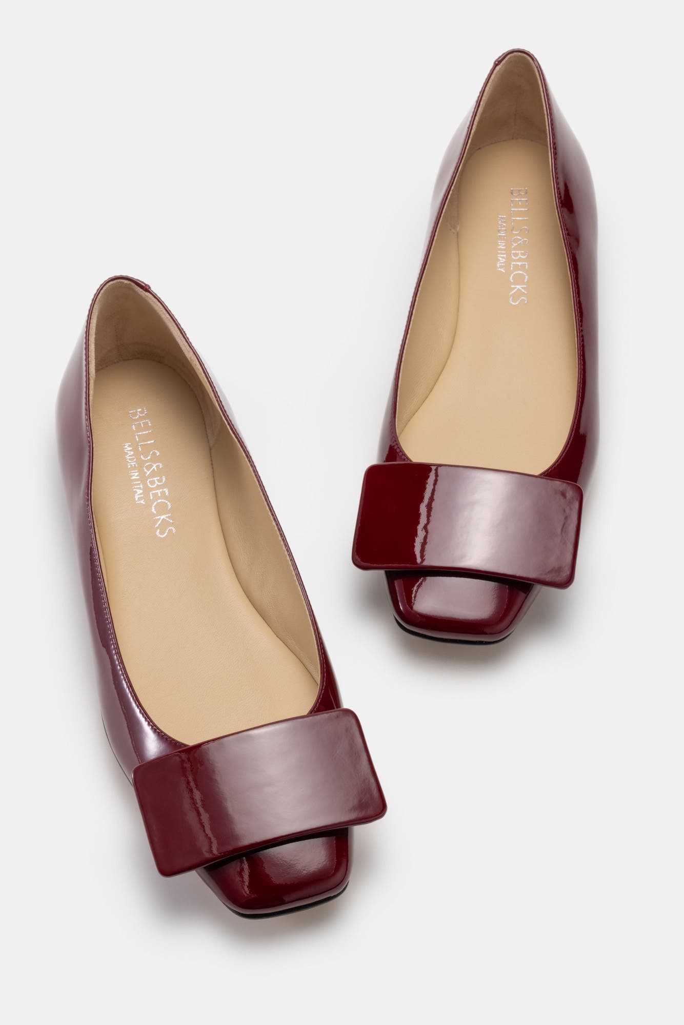 BELLS 
BECKS Emma Ballerina Flat with Tab, Alternate, color, Merlot