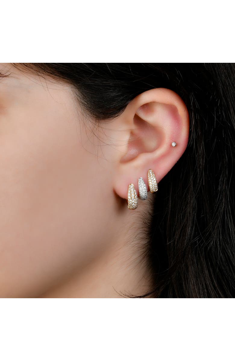 Lionheart 18K Gold Diamond Chunky Pavé Domed Earrings, Alternate, color, Gold