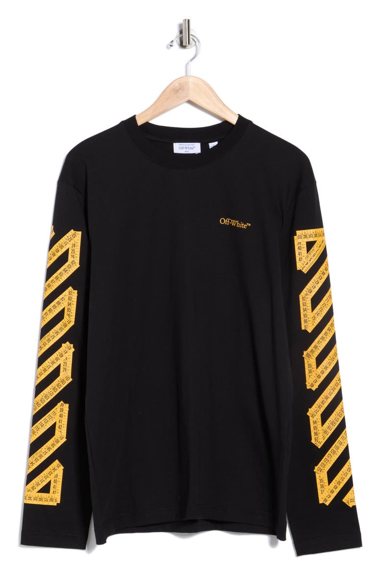 Tape Arrow Diagonal Long Sleeve Skate T-Shirt, Alternate, color, BLACK-CITRUS