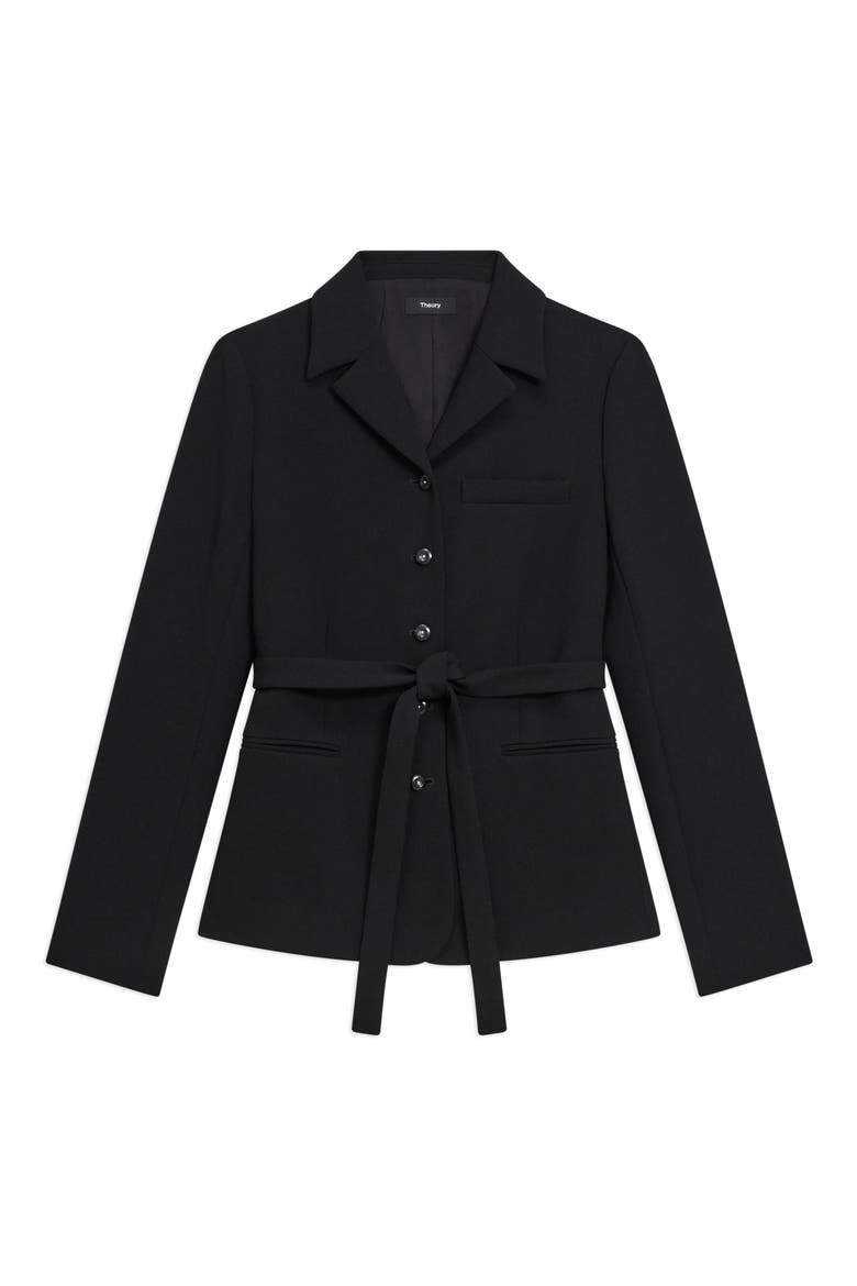 Tie Waist Jacket, Main, color, BLACK