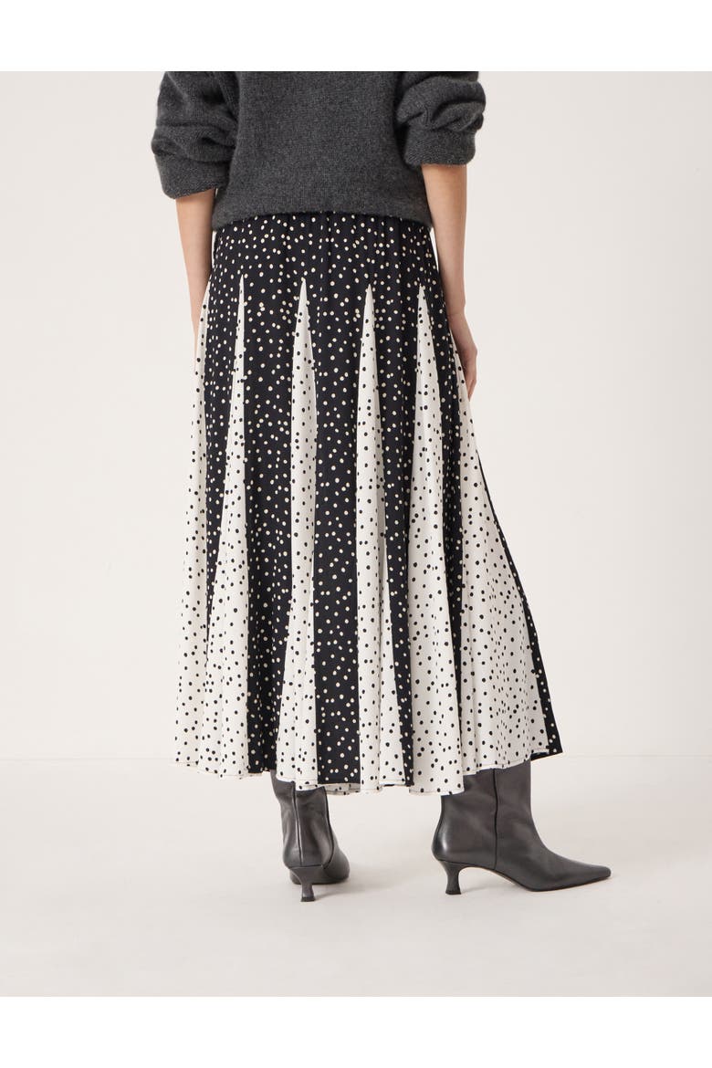 Oti Polka Dot Godet Midi Skirt, Alternate, color, Tiny Polka Dot Mix