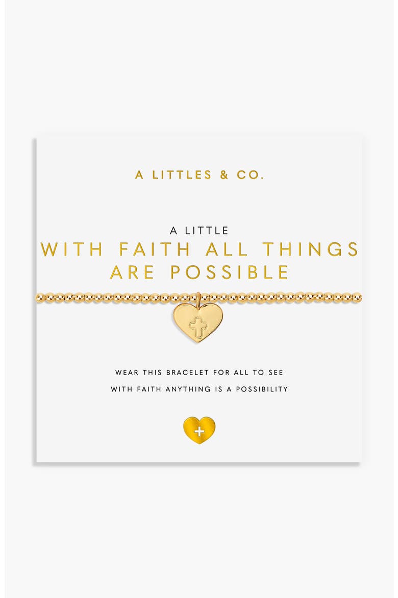 A Little 'With Faith All Things Are Possible' Bracelet, Main, color, Gold Plated