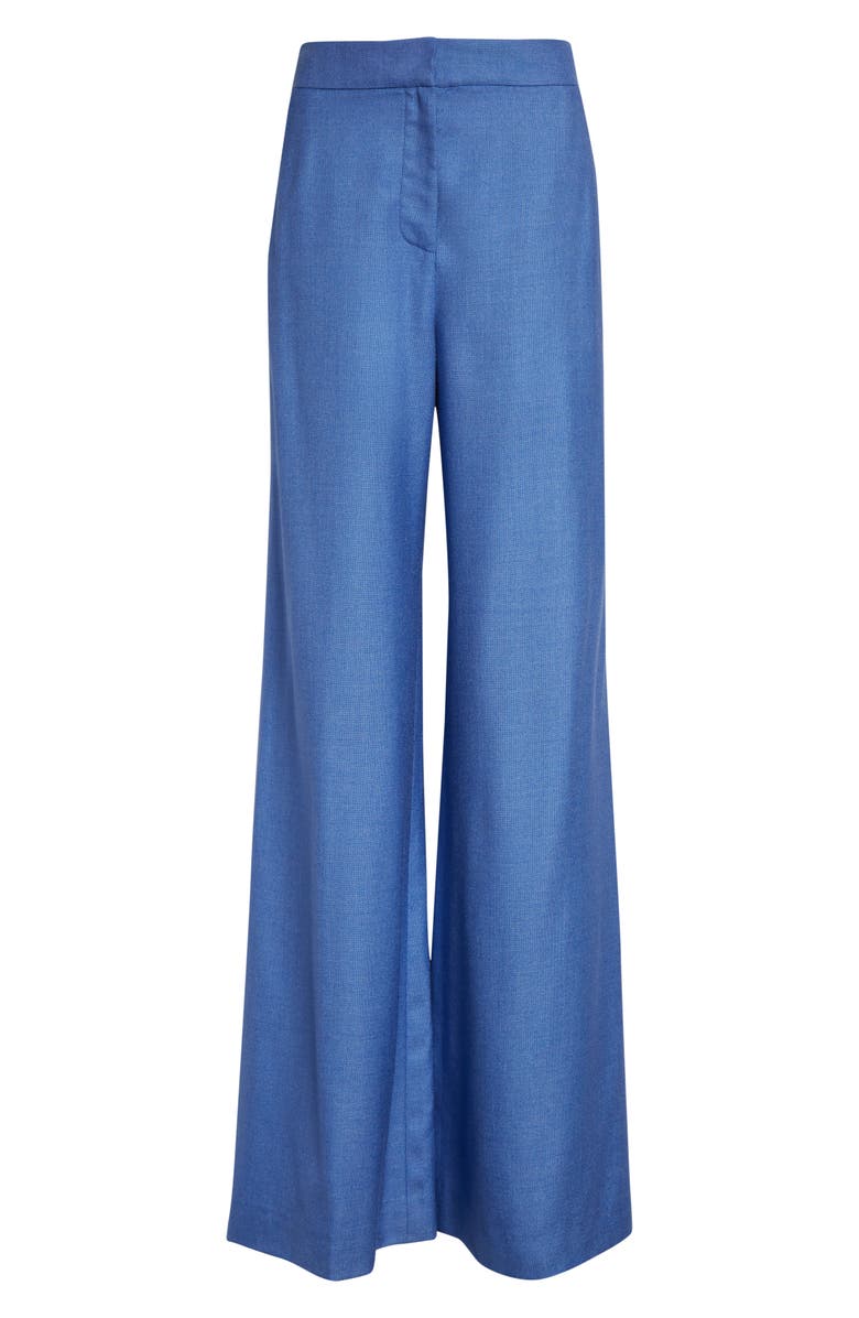 ST. JOHN Silk & Wool Wide Leg Trousers, Alternate, color, Periwinkle