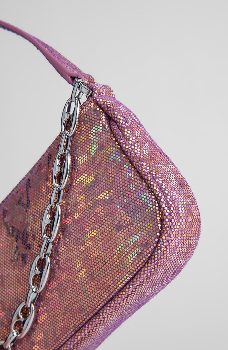 By Far Mini Rachel Hologram Leather Shoulder Bag, Alternate, color,