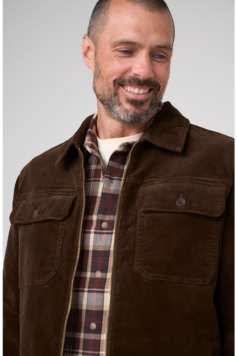 Two-Way Zip Corduroy Jacket, Alternate, color, BROWN