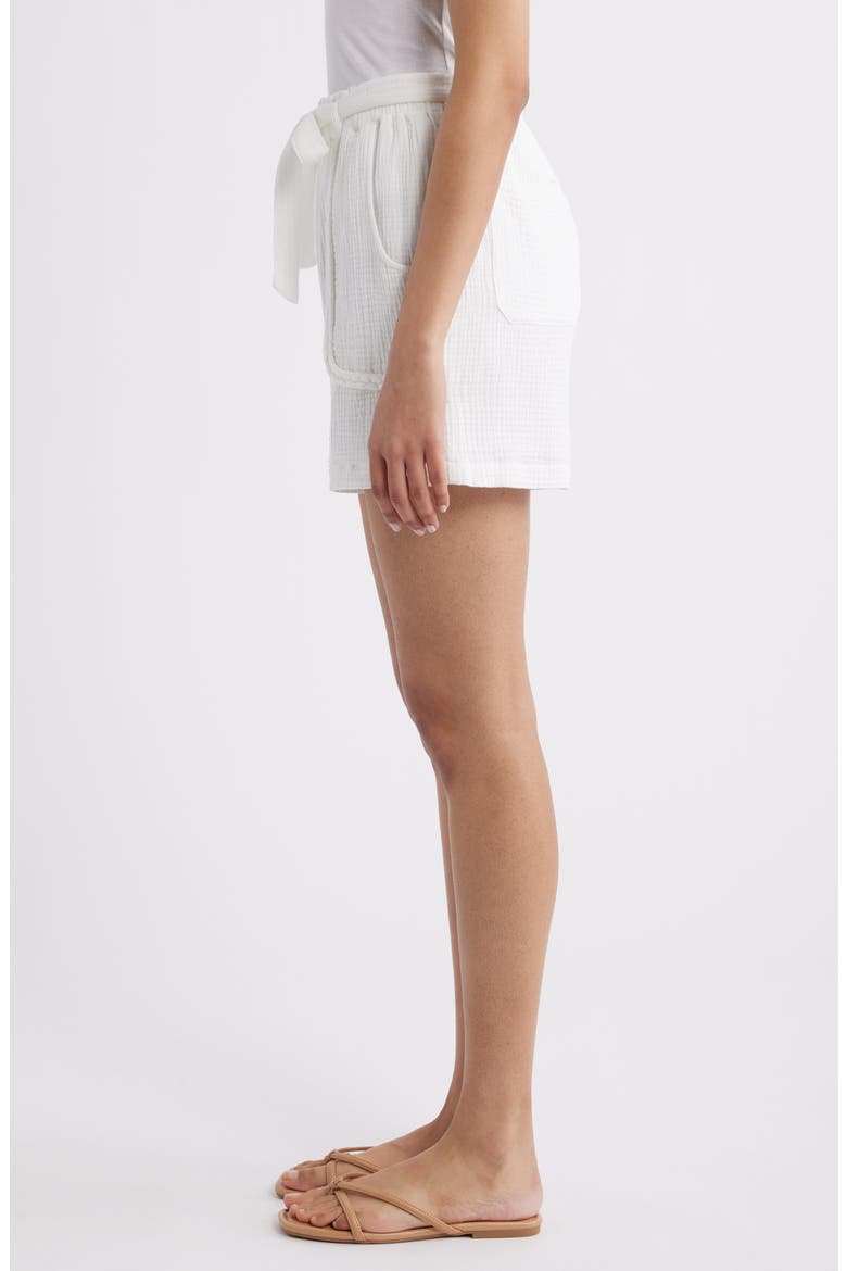 Woven Cotton Shorts, Alternate, color, WHITE