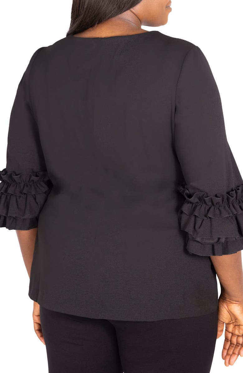 Marée Pour Toi Ruffle Sleeve Knit Top, Alternate, color, 