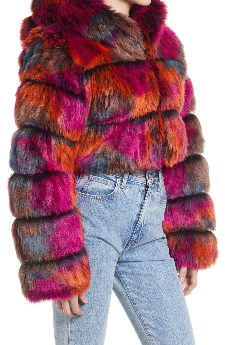 AZALEA WANG Faux Fur Puffer Jacket, Alternate, color, 