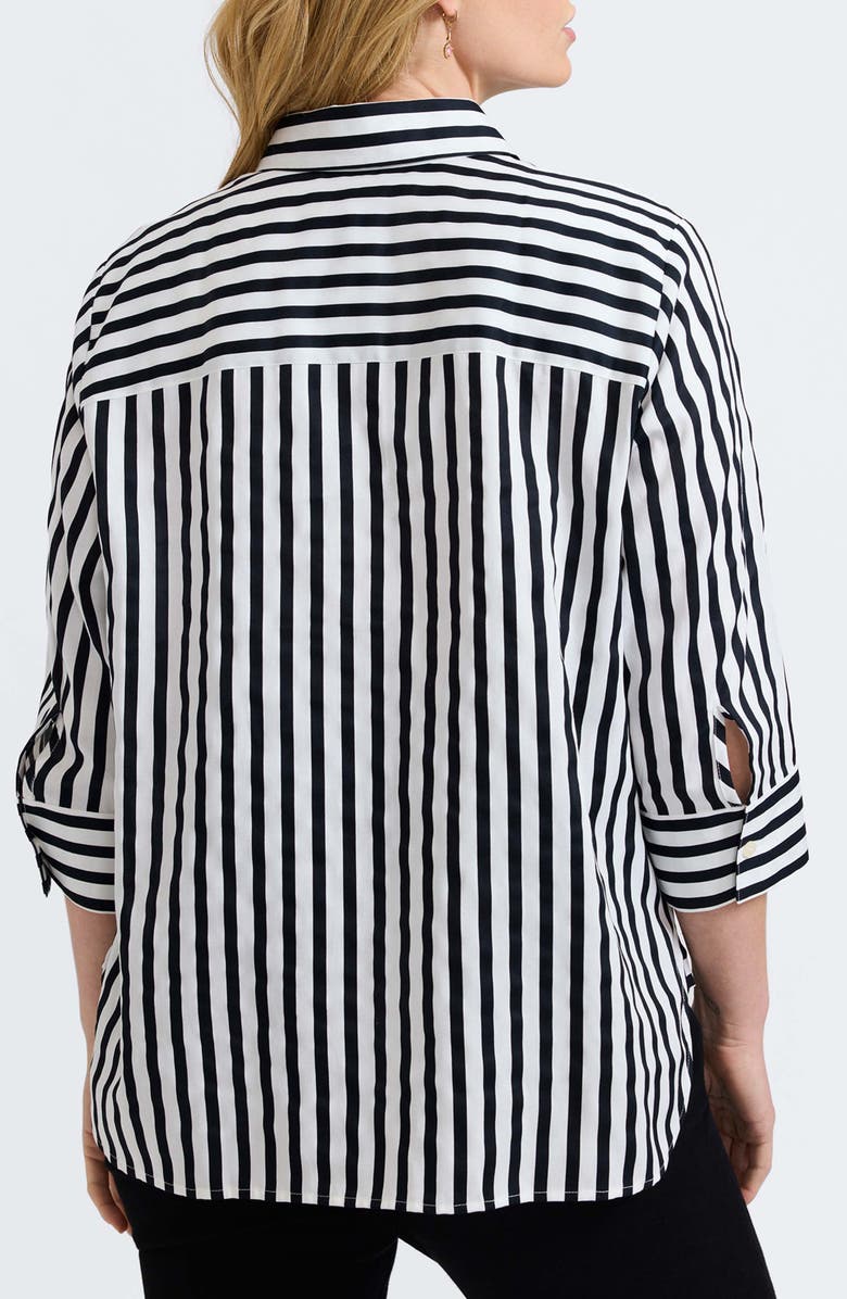 Foxcroft Meghan Stripe Cotton Button-Up Shirt, Alternate, color, 