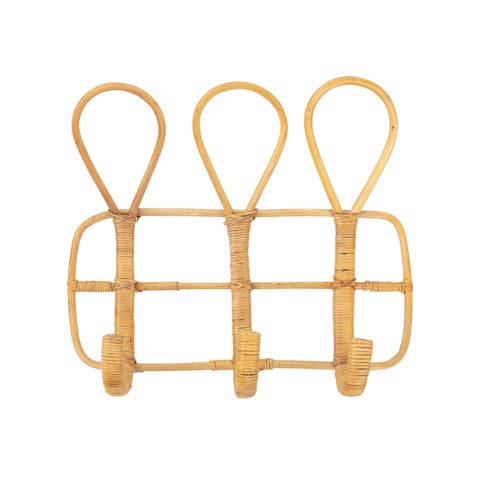 Rattan Wall Hook with 3 Hooks