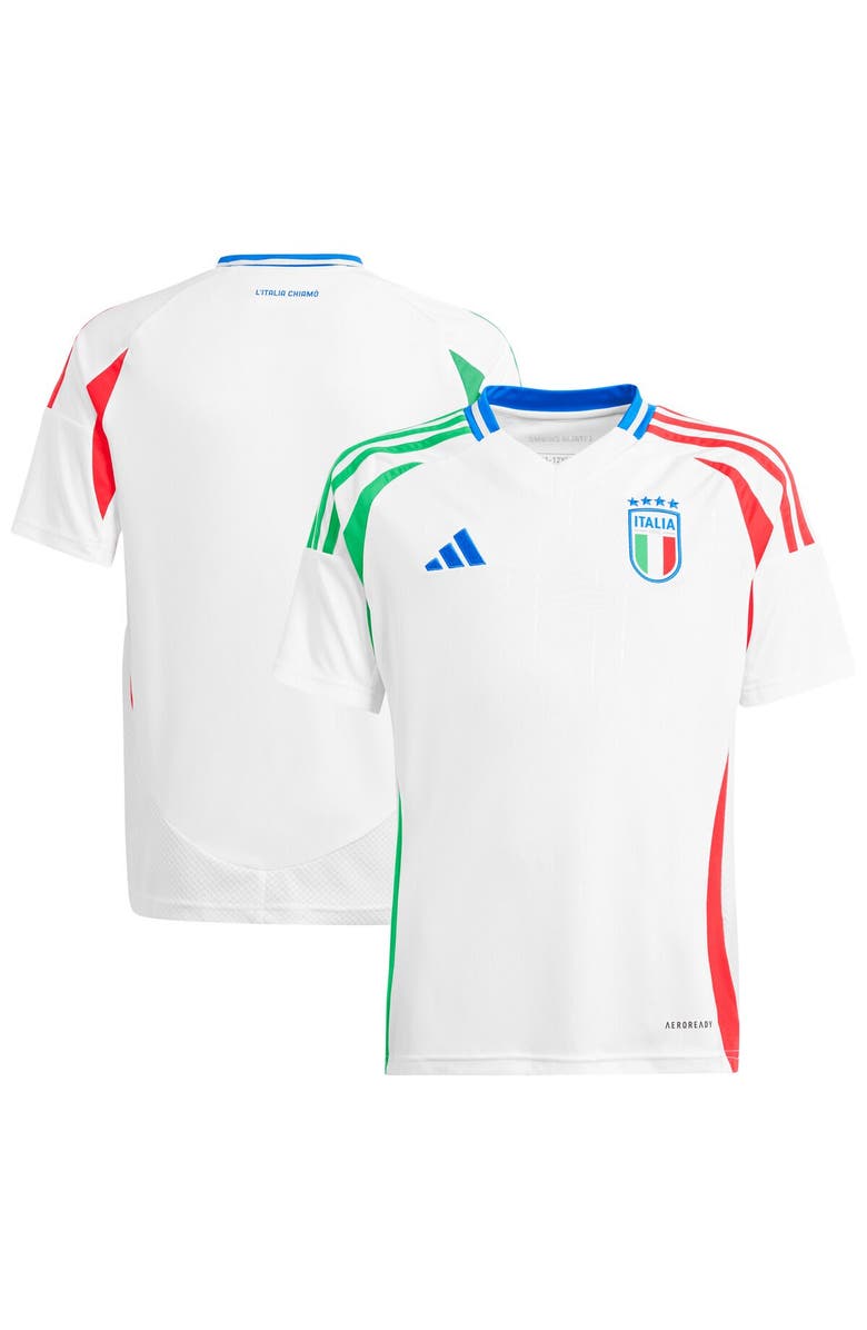 adidas Youth adidas  White Italy National Team 2024 Away Replica Jersey, Main, color, 