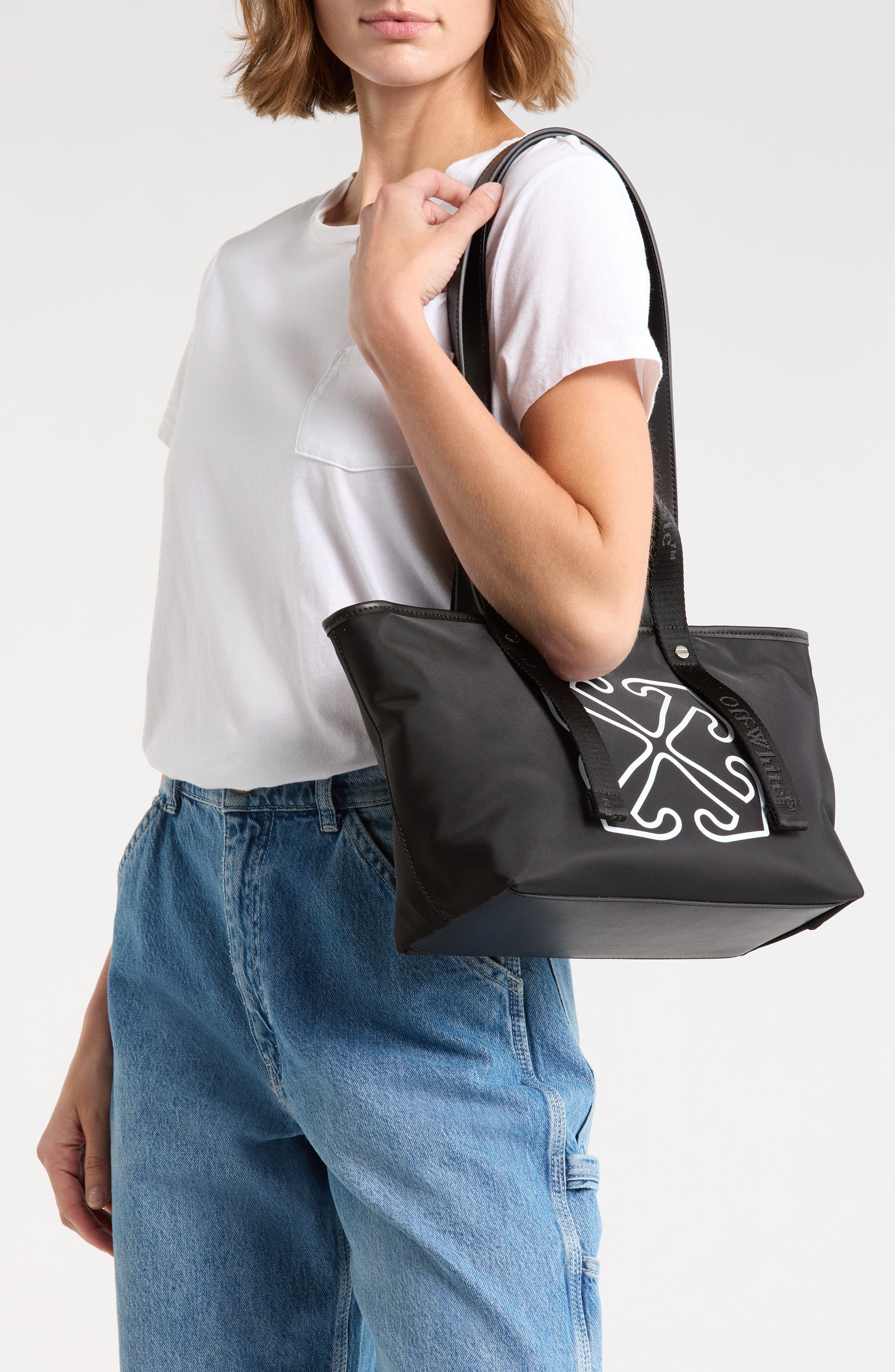 Off-White Small Classic Day Off Tote, Alternate, color, Black