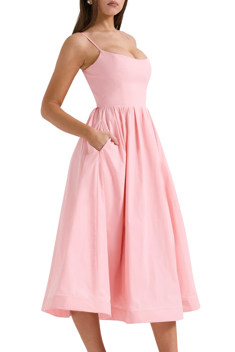 Lolita Fit & Flare Midi Sundress, Alternate, color, PINK FLARED