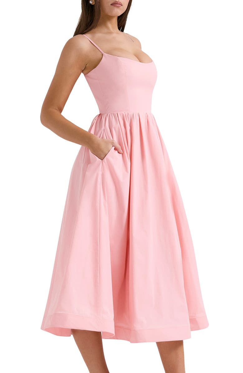 HOUSE OF CB Lolita Fit & Flare Midi Sundress, Alternate, color, Pink Flared