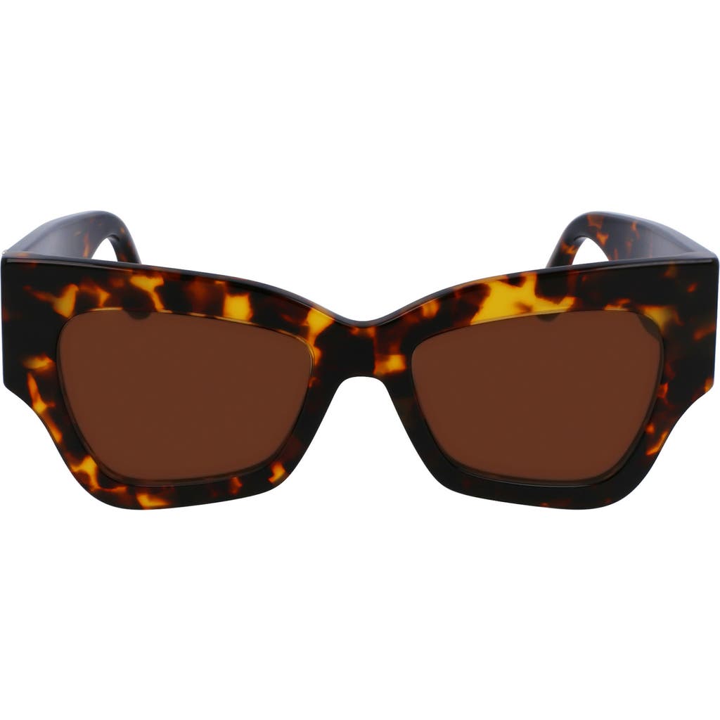 Victoria Beckham 52mm V Plaque Butterfly Sunglasses In Brown