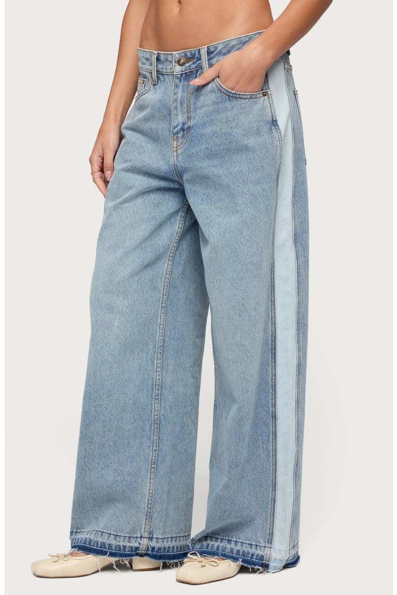 Cailin Contrast Stripe Wide Leg Pants, Alternate, color, BLUE