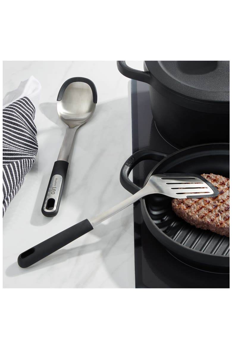 2-Piece Turner Spatula & Serving Spoon Set, Alternate, color, SILVER