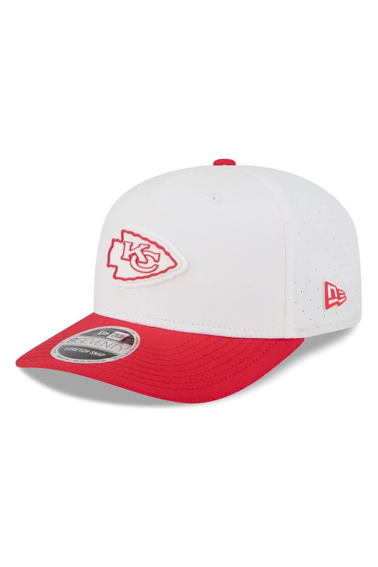 Men's New Era  White/Red Kansas City Chiefs 2025 NFL Training Camp 9SEVENTY Adjustable Hat, Main, color, White