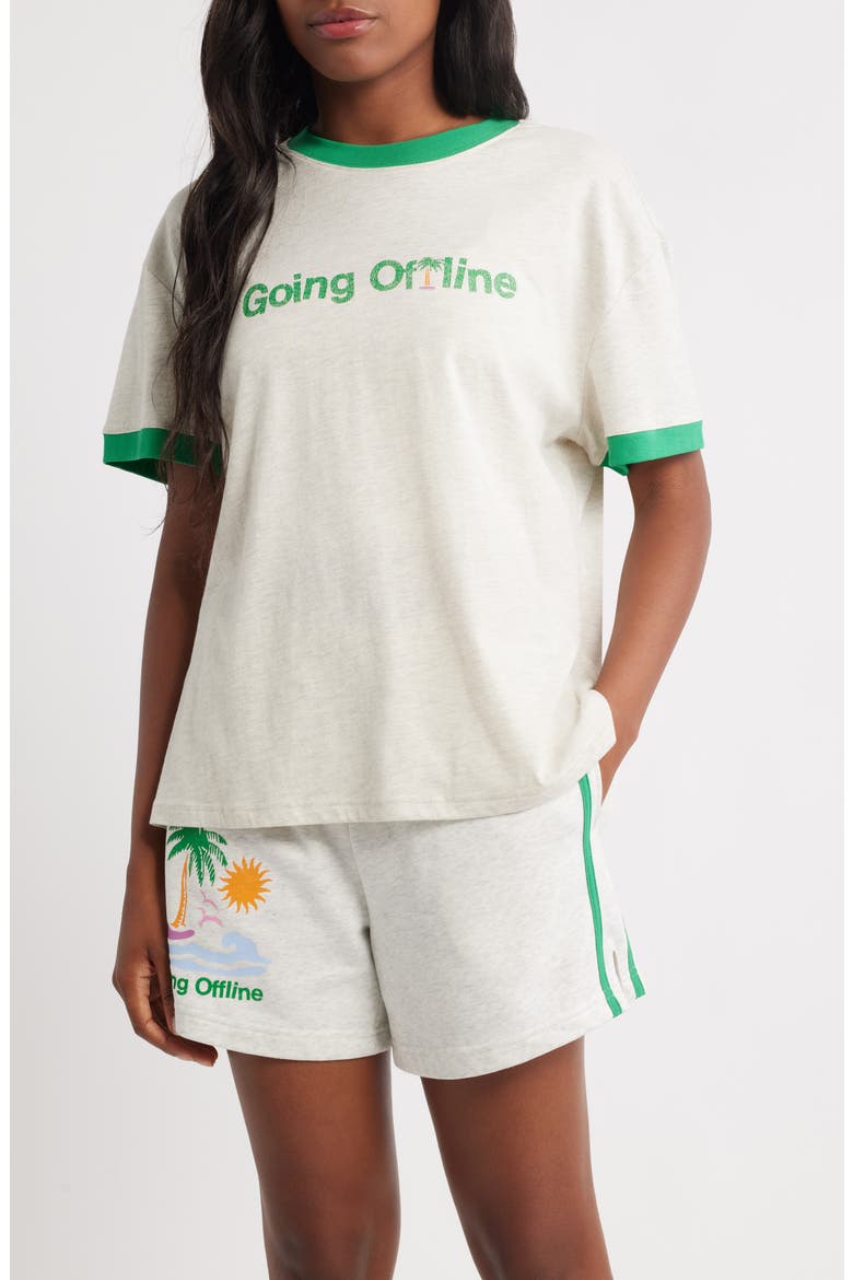 Going Offline Oversize Graphic Ringer T-Shirt, Main, color, GREY
