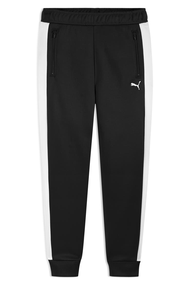 Kids' T7 Foundations Slim Piqué Track Pants, Main, color, BLACK