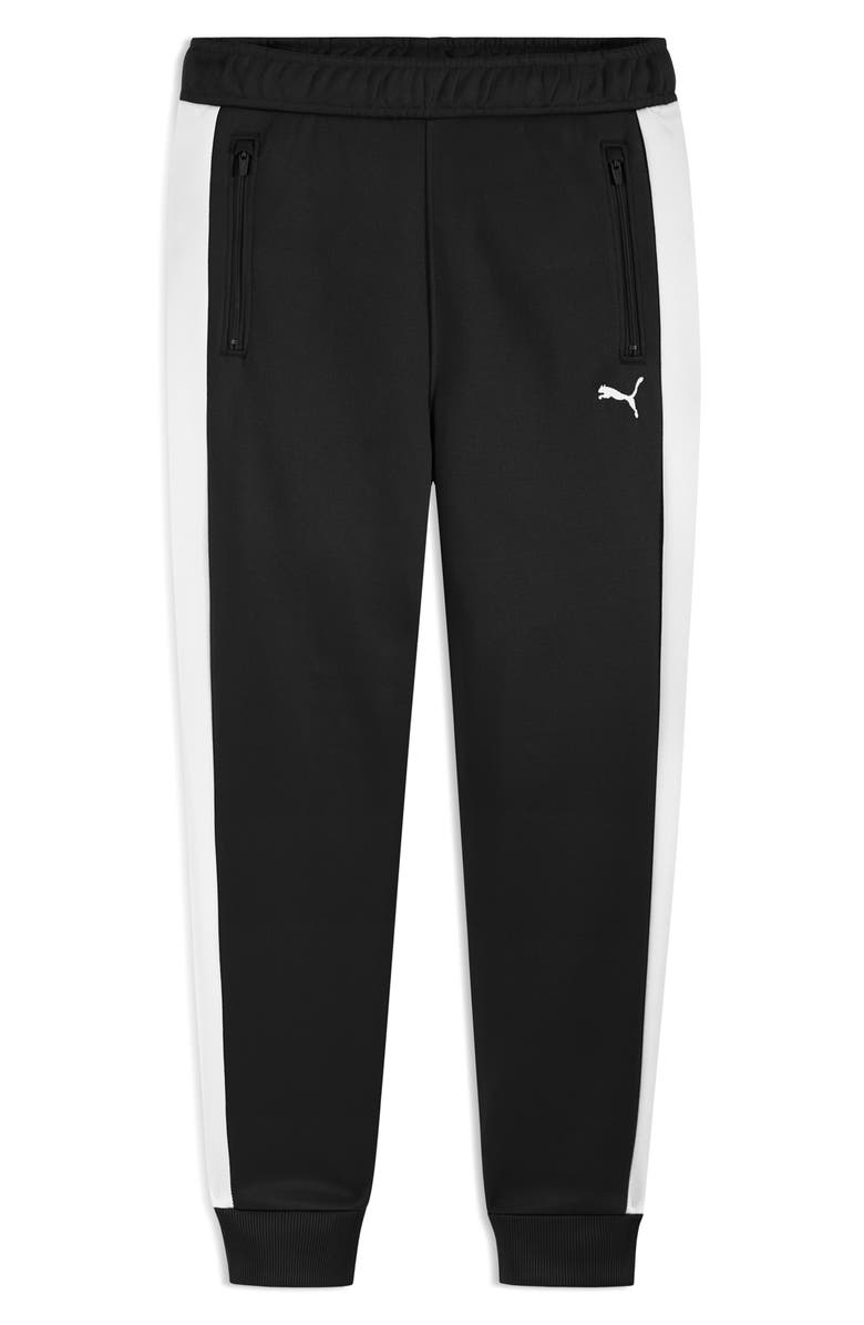 PUMA Kids' T7 Foundations Slim Piqué Track Pants, Main, color, Black