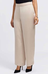 Foxcroft Hostess Satin Pull-On Pants