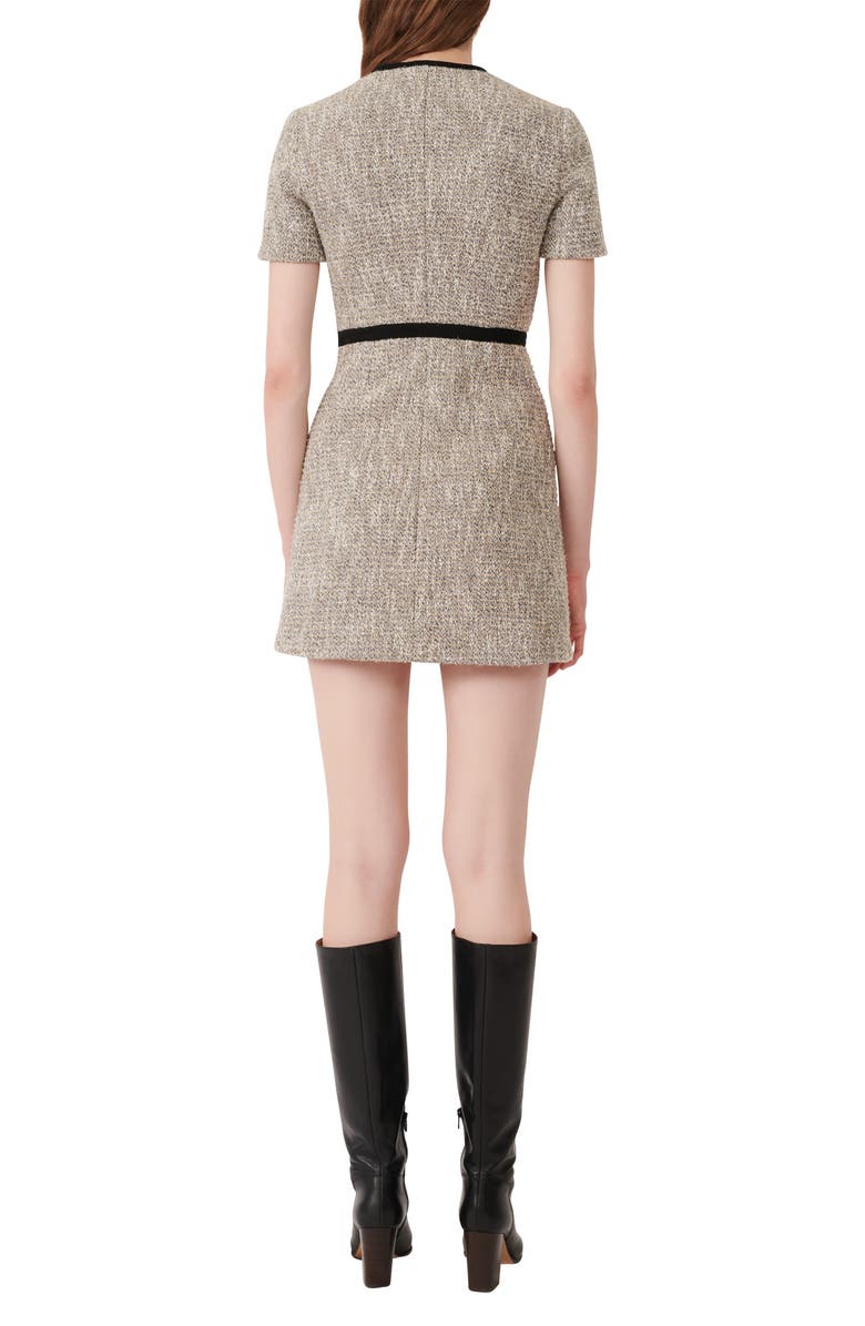 maje Tweed Minidress, Alternate, color, Silver