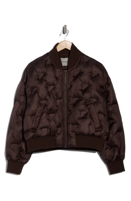 Hudson Jeans Embossed Quilted Bomber Jacket In Brown