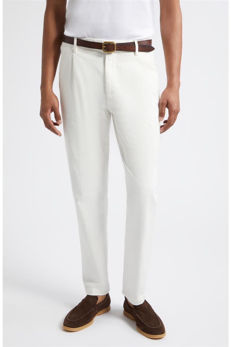 Cotton Stretch Twill Tapered Pants, Main, color, 01N WHITE