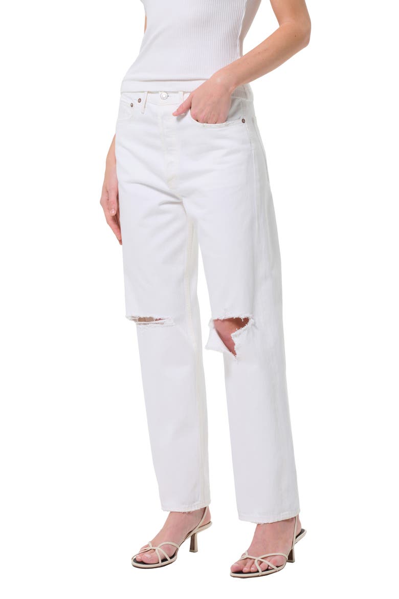 '90s Ripped Mid Rise Relaxed Straight Leg Jeans, Main, color, CLOUDBURST