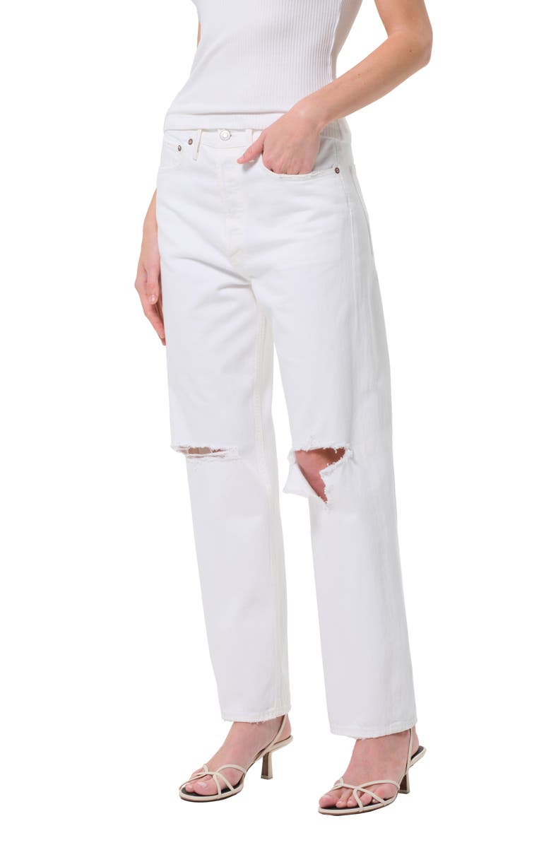 AGOLDE '90s Ripped Mid Rise Relaxed Straight Leg Jeans, Main, color, Cloudburst