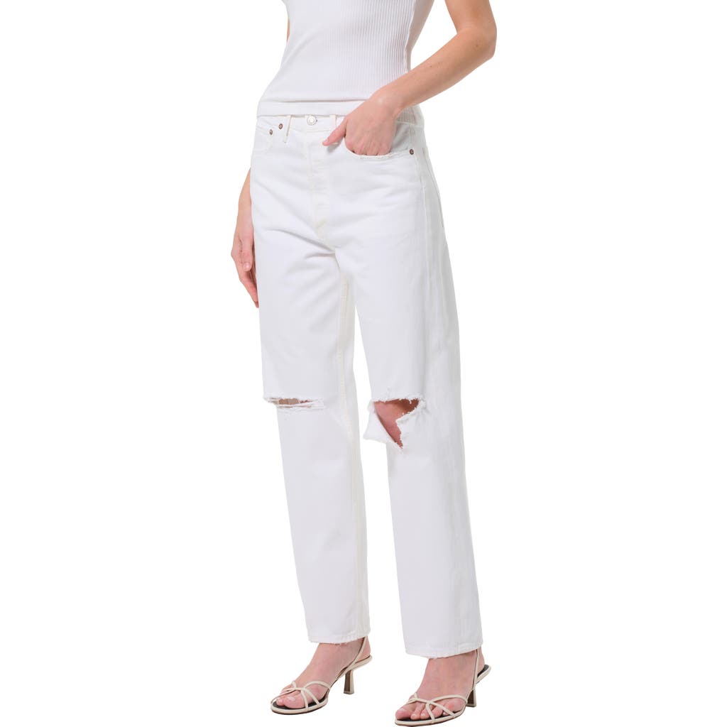 AGOLDE '90s Ripped Mid Rise Relaxed Straight Leg Jeans in Cloudburst  product