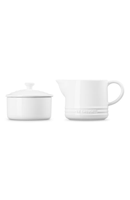 Le Creuset White Signature Cream & Sugar Set With $6 Credit In White