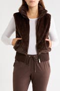 DKNY Faux Fur Mock Neck Vest