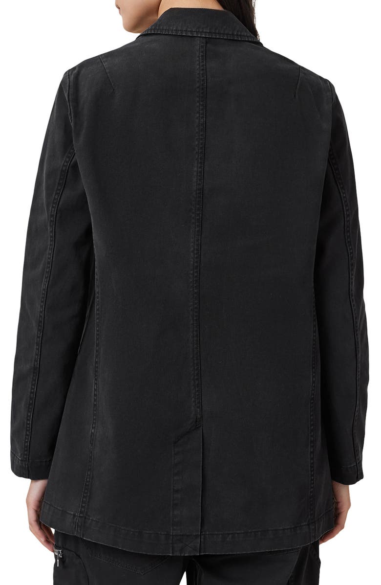 AllSaints Aleida Denim Blazer, Alternate, color, Washed Black
