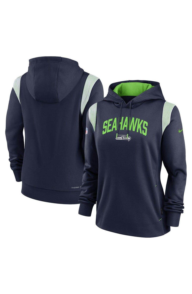 Nike Women's Nike Navy Seattle Seahawks Sideline Stack Performance Pullover Hoodie, Main, color, Navy