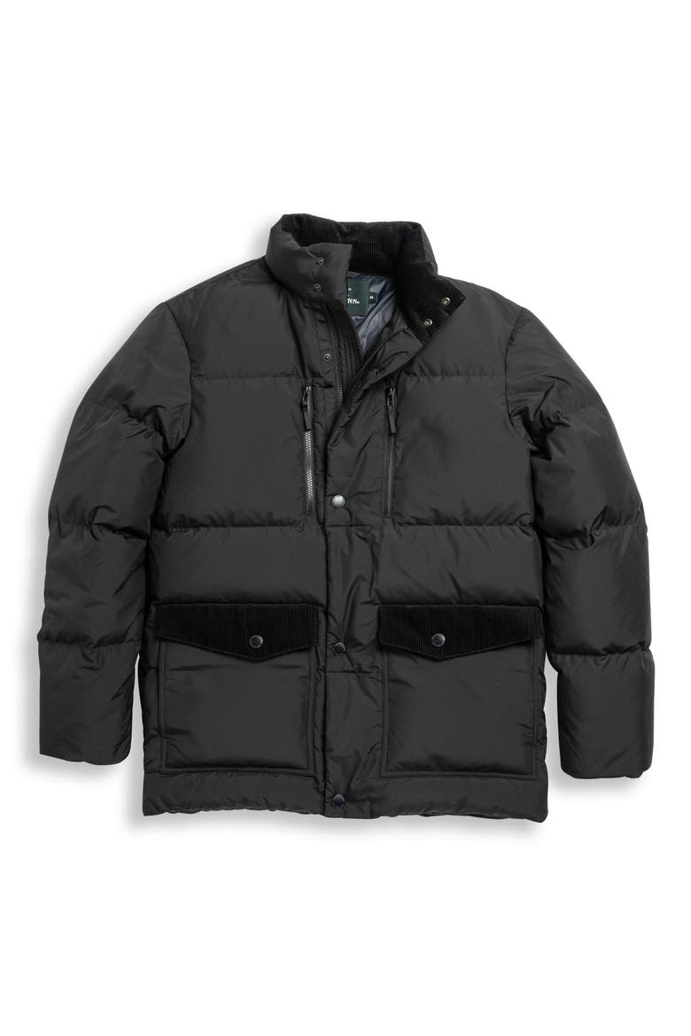 Ohau Water Resistant Down Puffer Jacket, Alternate, color, NERO