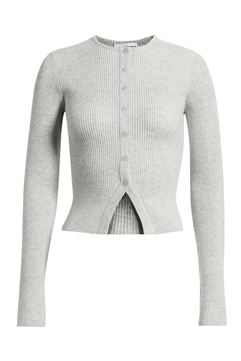 Suzu Rib Cardigan, Alternate, color, GREY