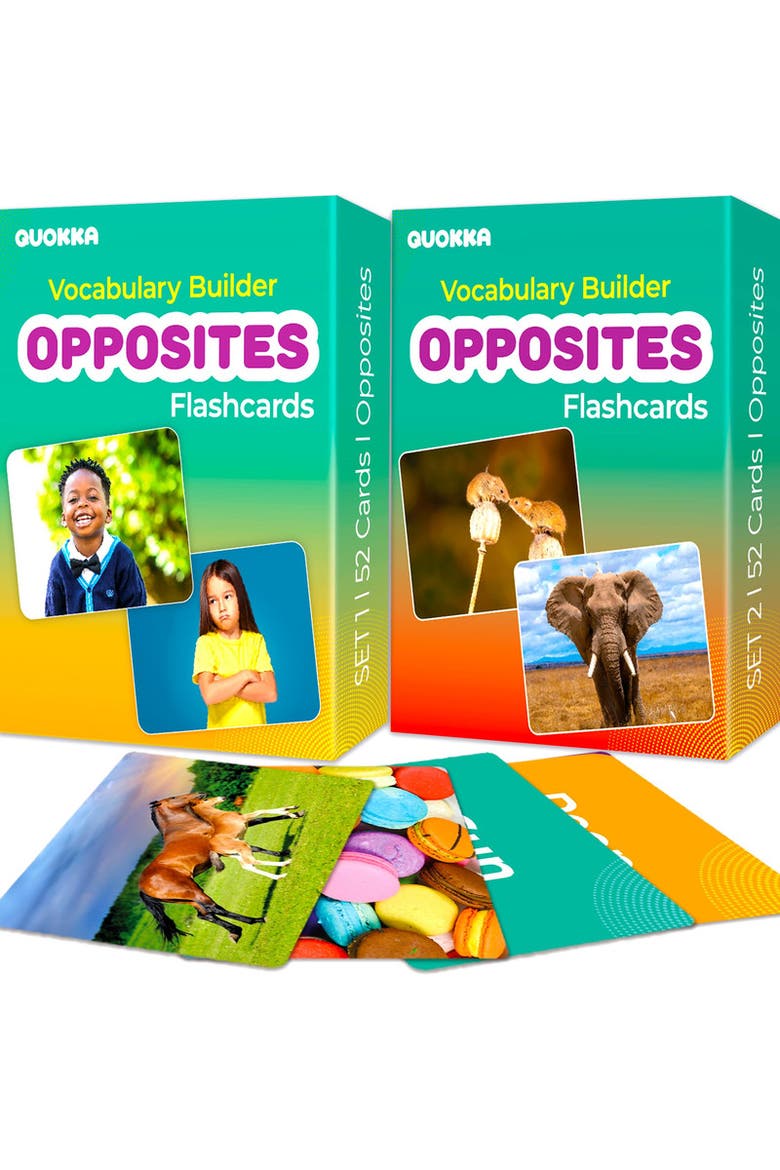 Educational Kids Flash Cards Set - Vocabulary & Sight Words, Main, color, Opposites
